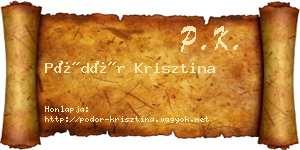 Pödör Krisztina névjegykártya